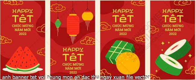 anh banner tet voi nhung mon an dac thu ngay xuan file vector